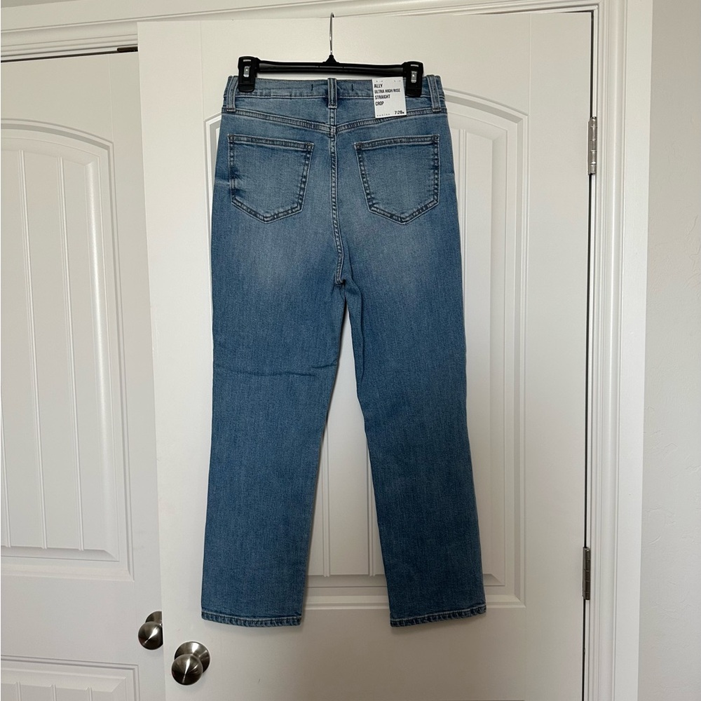 Eunina Light Blue High Rise Distressed Straight Leg Jeans - Picture 3 of 9